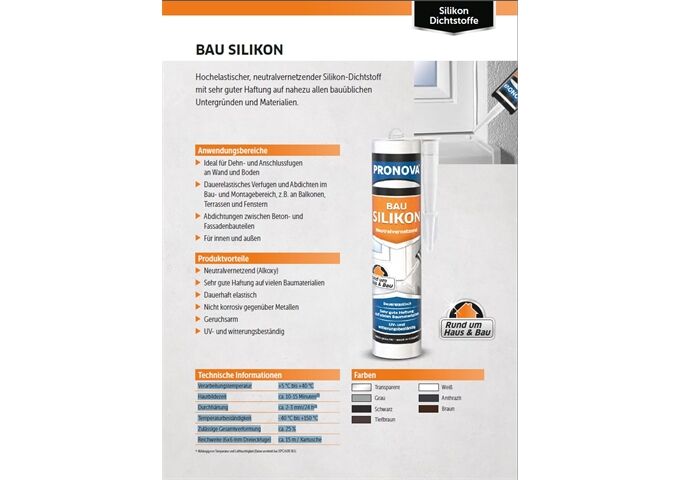 Pronova PN Bau-Silikon 300 ml, Braun