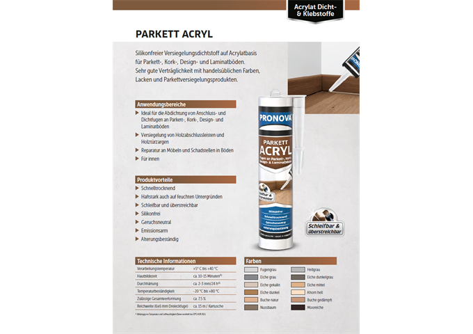 Pronova PN Parkett-Acryl 300 ml, Buche Gedämpft