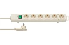 Brennenstuhl Comfort-Line Steckdosenl. 6-f. weiss 2m mit Flachs