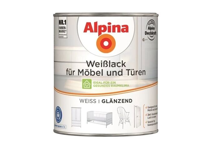 Alpina Weißlack für Möbel & Türen GL 750 ml