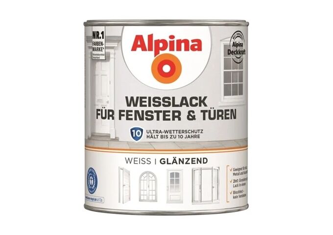 Alpina Weißlack für Fenster & Türen GL750 ml