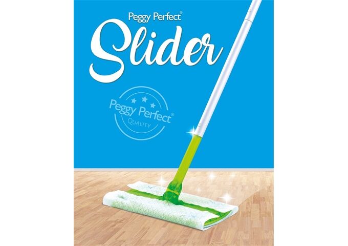 Peggy Perfekt Slider Starter Kit mit 8 Tüchern, Staubwischer