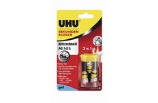 UHU Sekundenkleber Gel Uhu BlitzschnellMinis 3x1g