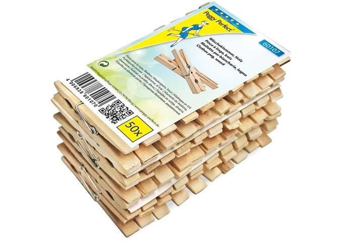 Peggy Perfekt Wäscheklammer Holz 50er Pack