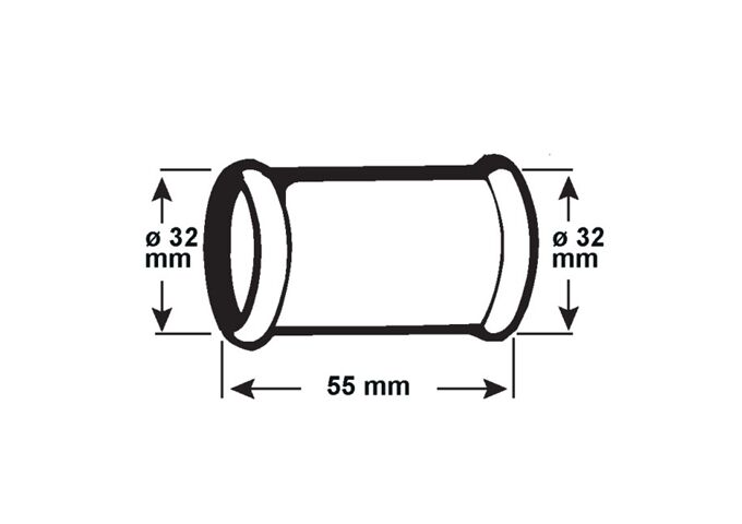 Cornat Sifon-Doppelmuffe 32mm chrom
