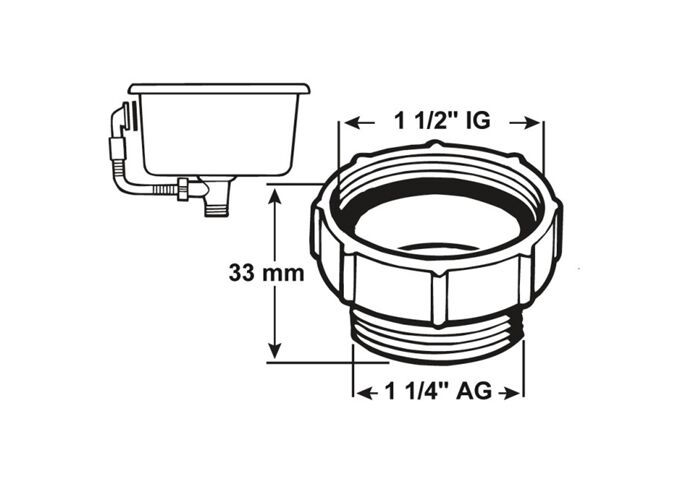  Kunststoff Reduzierring 11/4AGx11/2IG