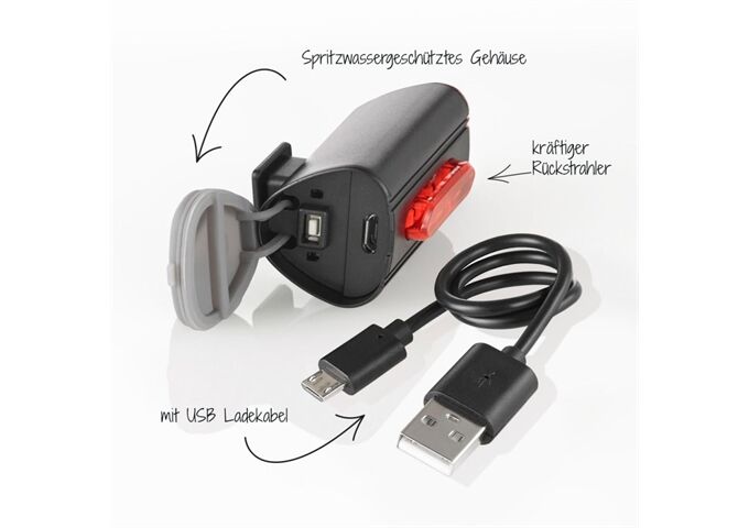 Fischer Bike LED Leuchtenset 30/15 Lux USB