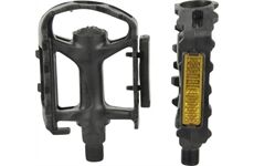 Fischer Bike Pedale MTB Kunststoff mit Reflektoren schwarz