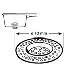  Haarsieb 70 mm für Spülkasten verchromt