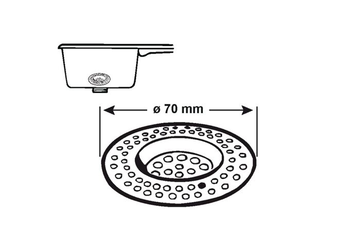  Haarsieb 70 mm für Spülkasten verchromt
