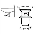 Cornat WT-Ablaufvtl.m.Stopfen 11/4 ´ ´ chrom