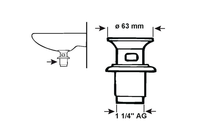 Cornat WT-Ablaufvtl.m.Stopfen 11/4 ´ ´ chrom