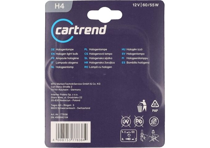 Cartrend H4 Doppel-Pack 2-er