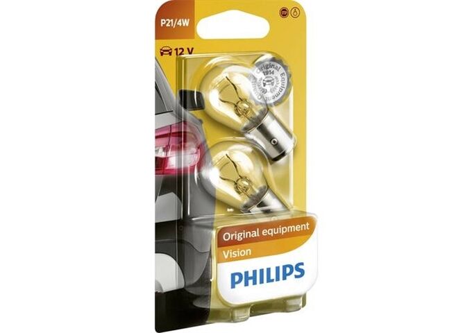 PHILIPS Autolamoe P21/4W Autolampe 2er