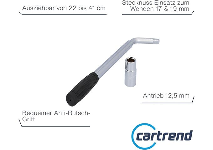 Cartrend Teleskop-Radmutternschlüssel TÜV/GS