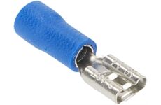 Cartrend Flachsteckhülsen-Set Blau 4,8 mm, 20-teilig