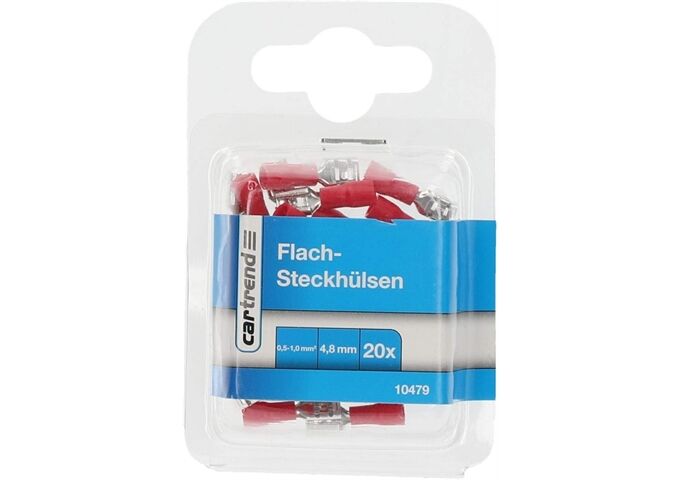 Cartrend Flachsteckhülsen-Set Rot 4,8 mm, 20-teilig