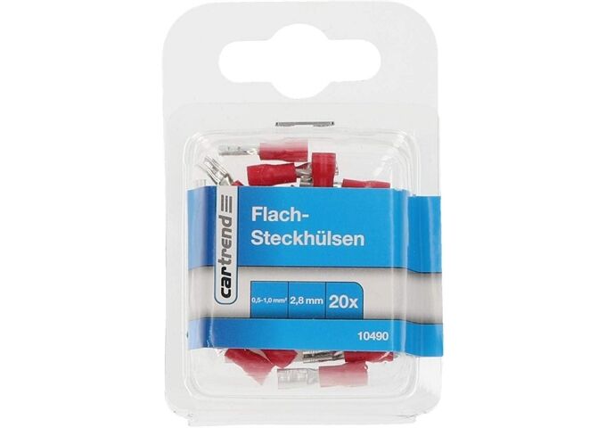 Cartrend Flachsteckhülsen-Set Rot 2,8 mm, 20-teilig