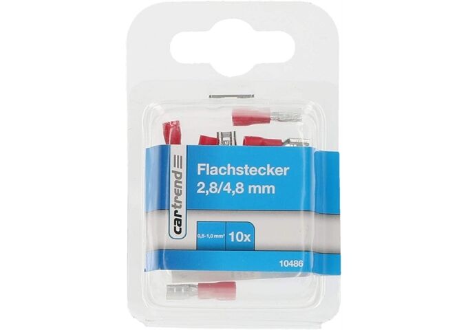 Cartrend Flachstecker-Set 2,8 mm, 4,8 x 0,5 mm, 10-teilig