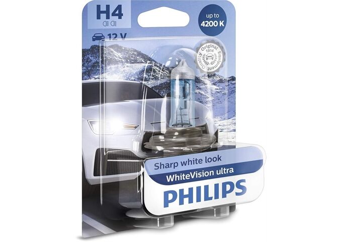 PHILIPS WhiteVision ultra H4 Scheinwerferlampe, 4.200K