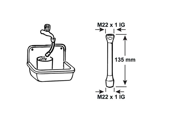  Strahlregler M22x1, chrom