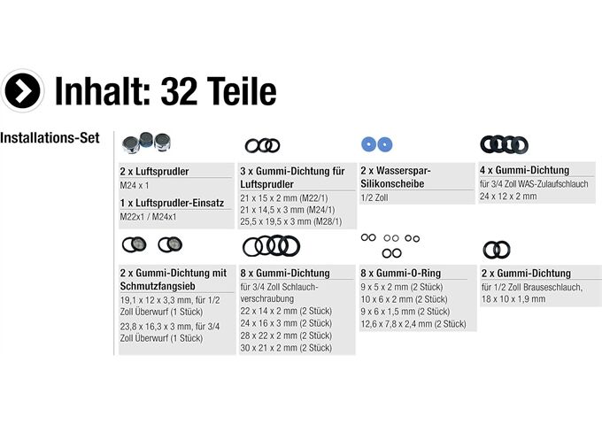 Werkzeyt Haushaltsdichtungsset 32-tlg. in transparenter Box
