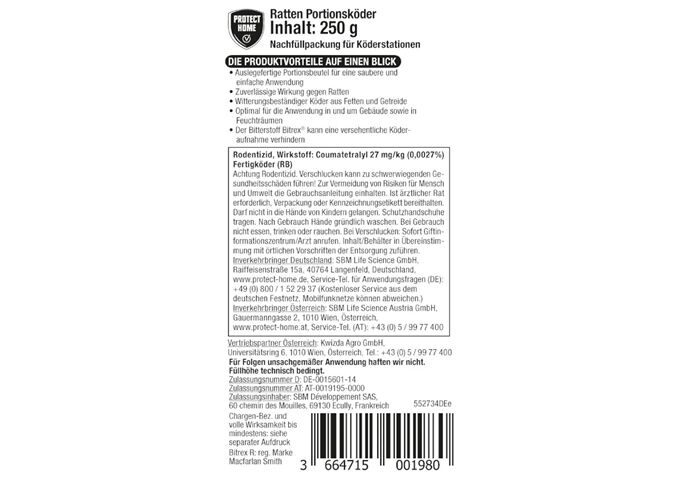 Protect Home Ratten Portionsköder Rodicum 250g