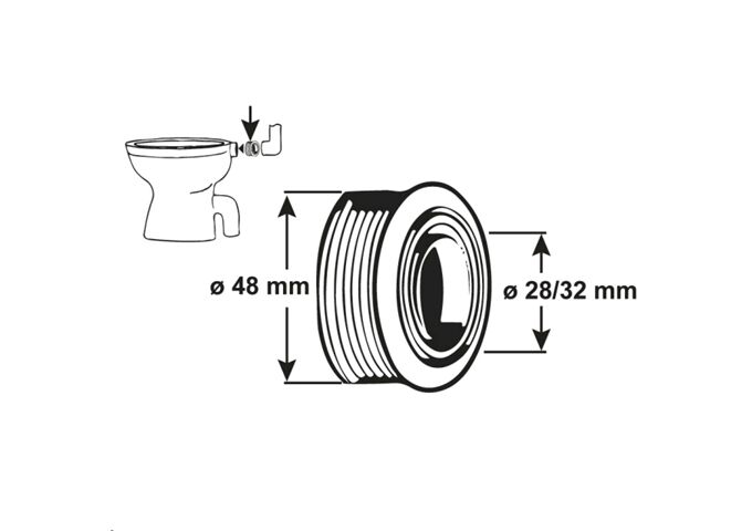  Spülrohrverbinder 28/32mm/48mm