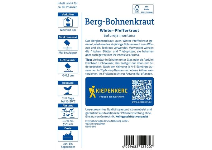 Kiepenkerl Berg-Bohnenkraut Winter- Pfefferkrau