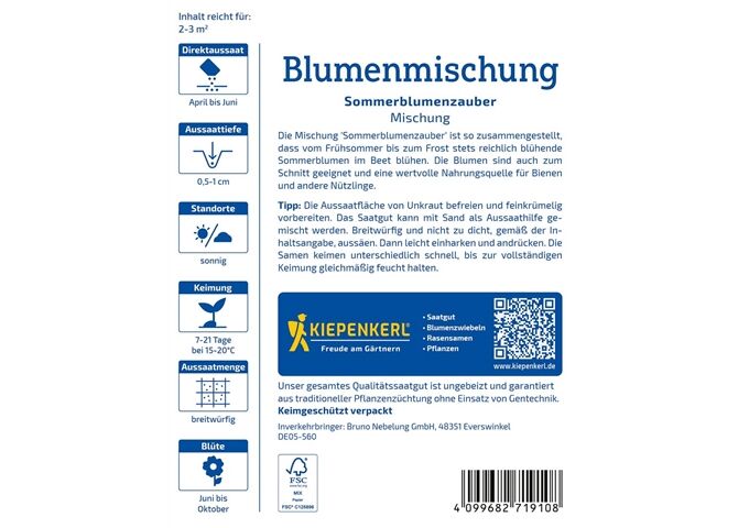Kiepenkerl Blumenmischung Sommerblumenzauber