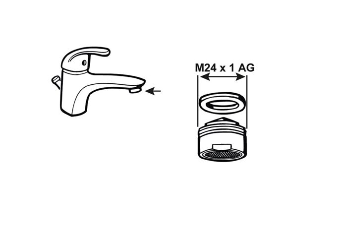  Luftsprudler M24/1 Außengewin. mitDichtung, chrom-