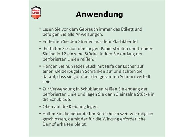 Nexa-Lotte Nexa-Lotte Motten-Papier mit Geraniol, 1 Stück