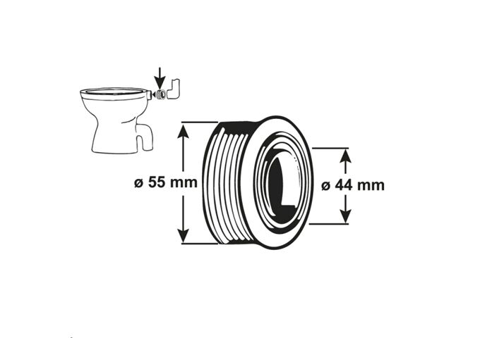  Spülrohrverbinder 44mm/55mm