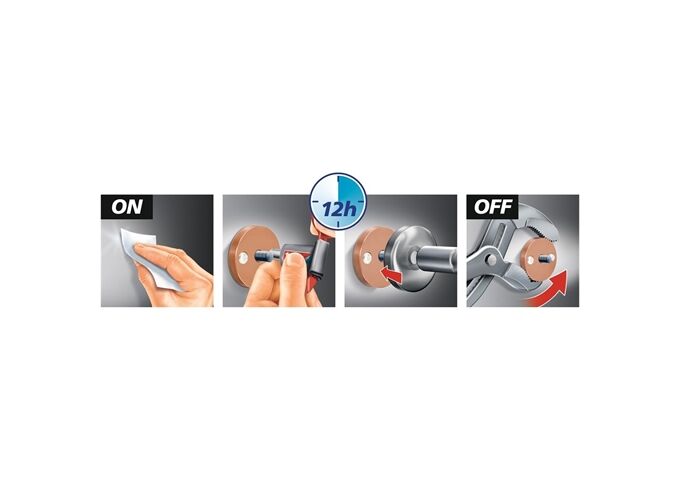 Tesa Powerbutton Haken Deluxe, rund, glänzend