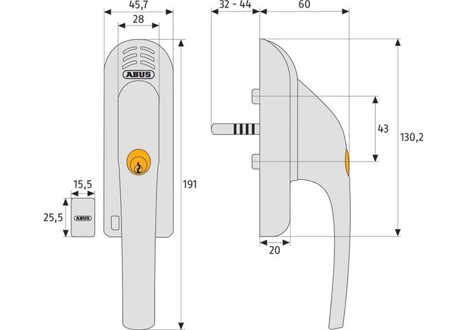  Alarmfenstergriff FG300A S DIN Rechts