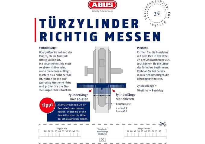 Abus Profilzylinder E30NP 35/45