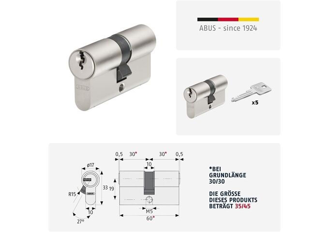 Abus Profilzylinder E30NP 35/45