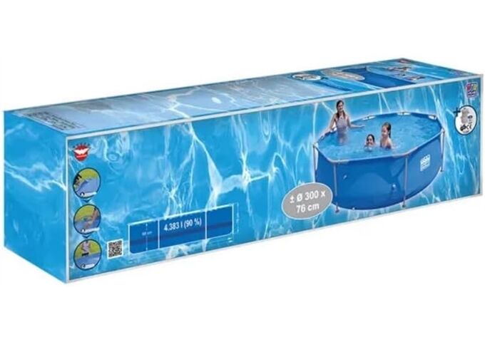 Happy People Stahlrahmen-Pool-Set,mit Pumpe Maße: Ø 300 x H 76