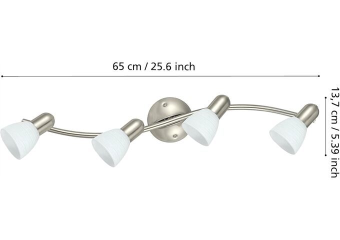 EGLO Wandleuchte DAKAR 1 L650 B100 4X40W
