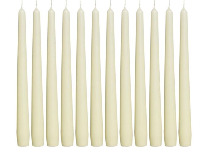 Spitzkerze 24,5x2,4cm weiß 12er