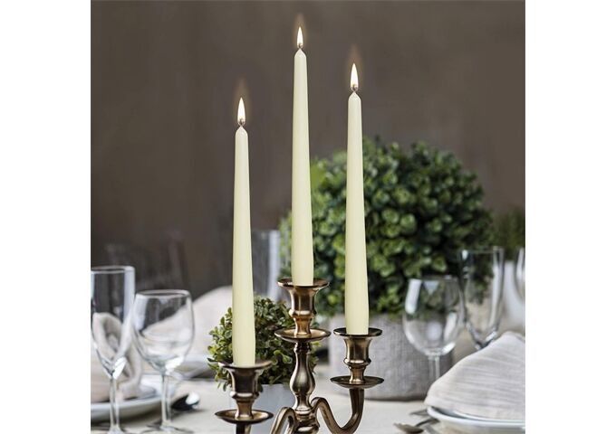  Spitzkerze 24,5x2,4cm weiß 12er