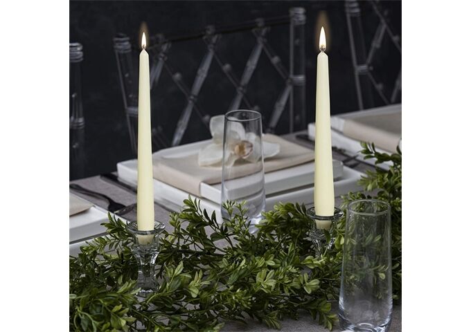  Spitzkerze 24,5x2,4cm weiß 12er