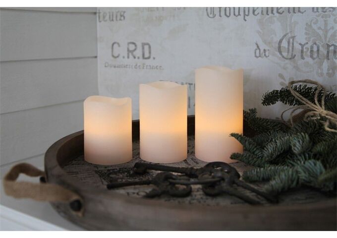 BOLTZE LED-Leuchtkerze, Echtwachs weiß