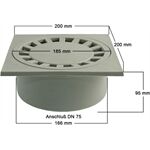 Marley Bodenablauf Flacheinbau aus PP Anschl.an HT DN 75,