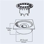 Marley Bodenablauf Flacheinbau aus PP Anschl.an HT DN 75,