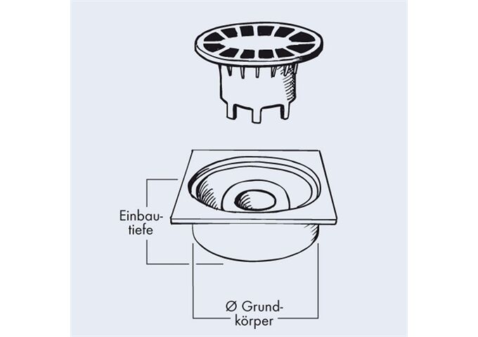 Marley Bodenablauf Flacheinbau aus PP Anschl.an HT DN 75,