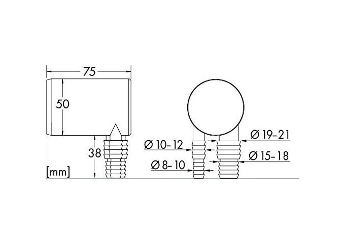 Marley 2-fach Anschlusswinkel DN 50