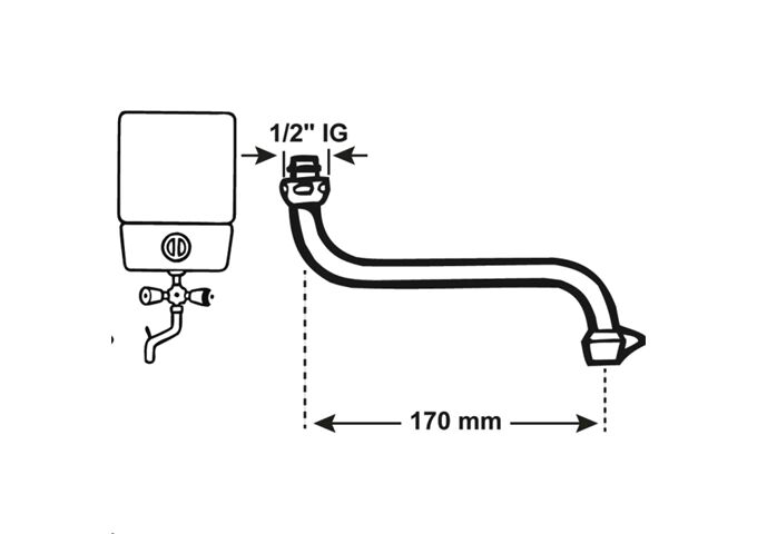  Auslauf S-Form 250mm Elt chrom