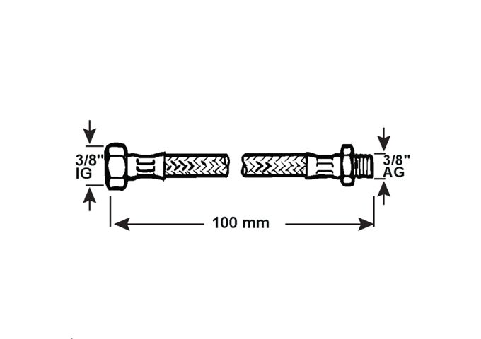  Verbindungsschlauch 3/8IGx3/8AGx100mm