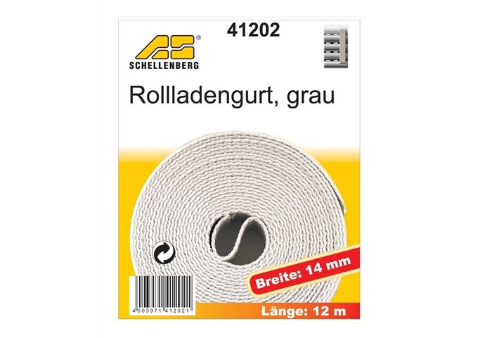 Schellenberg Rollladengurt 14mm/12,0 m grau